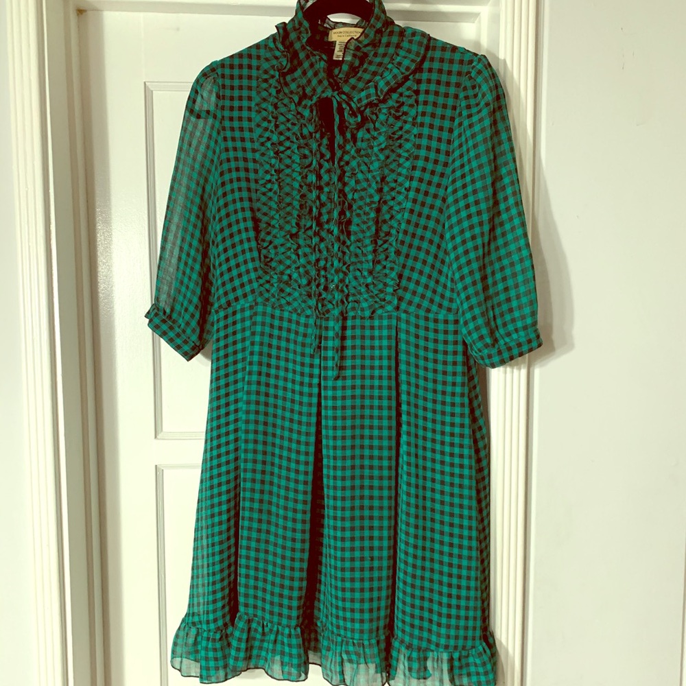 Checkered Ruffle Dress